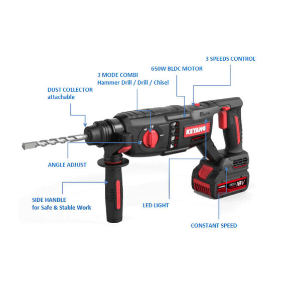 Keyang HD20BLH-26V Akku-Kombihammer – KÖRPER – SDS Plus