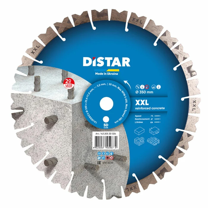 DiStar 1A1RSS Diamanttrennscheibe Nass XXL 350mm 25.4mm – Höchste Segmente im Markt