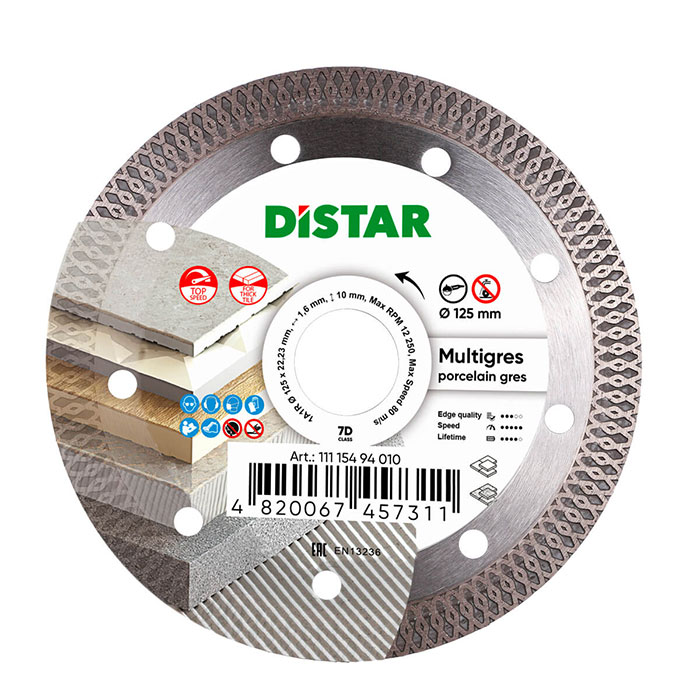 DiStar Diamantscheibe 1A1R Multigres – 125×22,23 mm