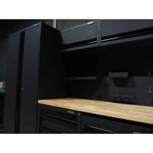 Pillar Werkstatteinrichtung Modular – Hartholz-Arbeitsplatte – Tiefe 61,5 cm – Midnight Black Design – Bild 9