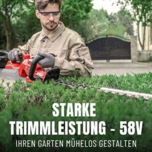 DCK Tools 58V Schnittpaket PRO – Akku-Kettensäge + Heckenschere mit zusätzlichem 5.0Ah Akku – Bild 13