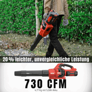 DCK Tools 58V Gartenpflege Gesamtpaket – Kombimotor + Rasenmäher + Laubbläser + Rasenkantenschneider + zusätzlicher 5.0Ah Akku – Bild 9