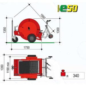 Speedy Rain E50 Bewässerungswagen 160m Ø50mm – Elektrischer Antrieb inkl. Sprühwagen & Akkusystem – Bild 14