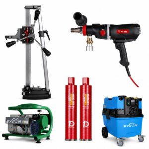 BYCON DB-202P Trockenbohrset PRO | inkl. DBS-162 Ständer, Vakuumpumpe, AVC38-HEPA & 2 Bohrkronen